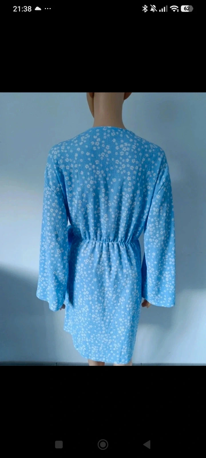 Robe portefeuille Esmara 38/40 bleue à fleurs manches longues – photo 9